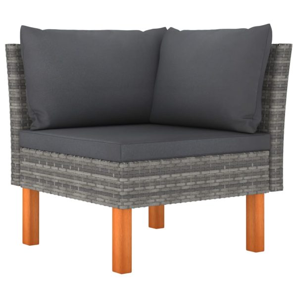 Set Divani Da Giardino 8 Pz Con Cuscini In Polyrattan Grigio - Image 4