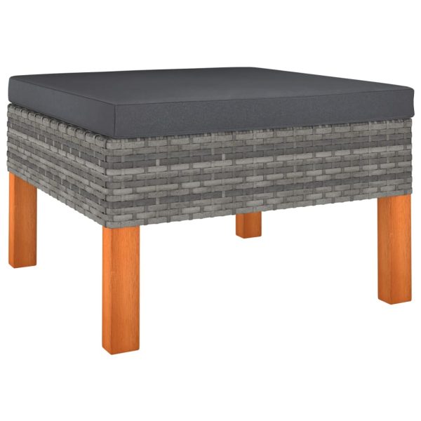 Set Divani Da Giardino 8 Pz Con Cuscini In Polyrattan Grigio - Image 5