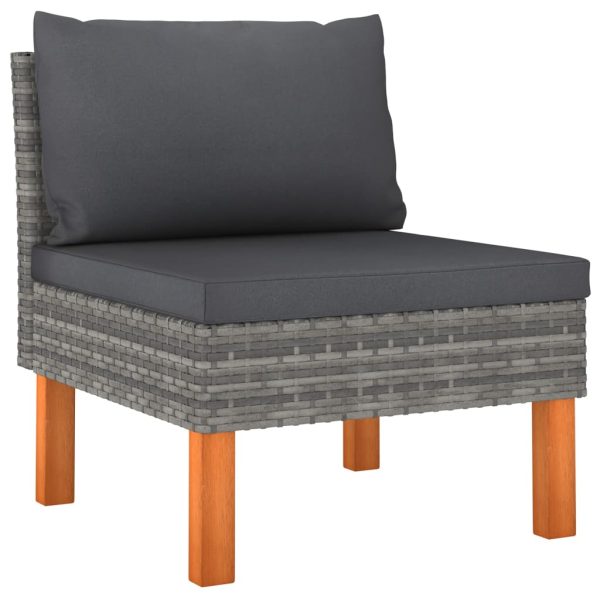 Set Divani Da Giardino 8 Pz Con Cuscini In Polyrattan Grigio - Image 6