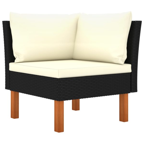 Set Divani Da Giardino 8 Pz Con Cuscini In Polyrattan Nero - Image 4