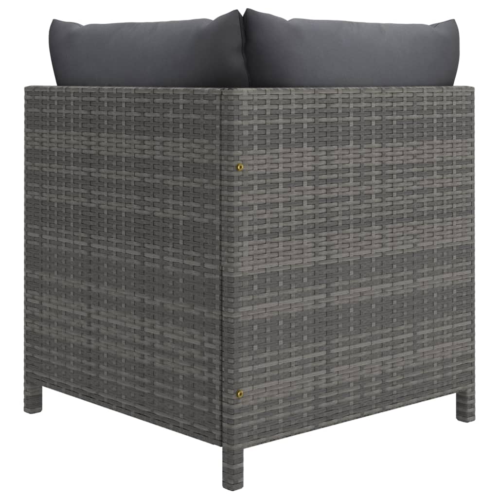 Set Divani Da Giardino 8 Pz Con Cuscini In Polyrattan Grigio - Image 5