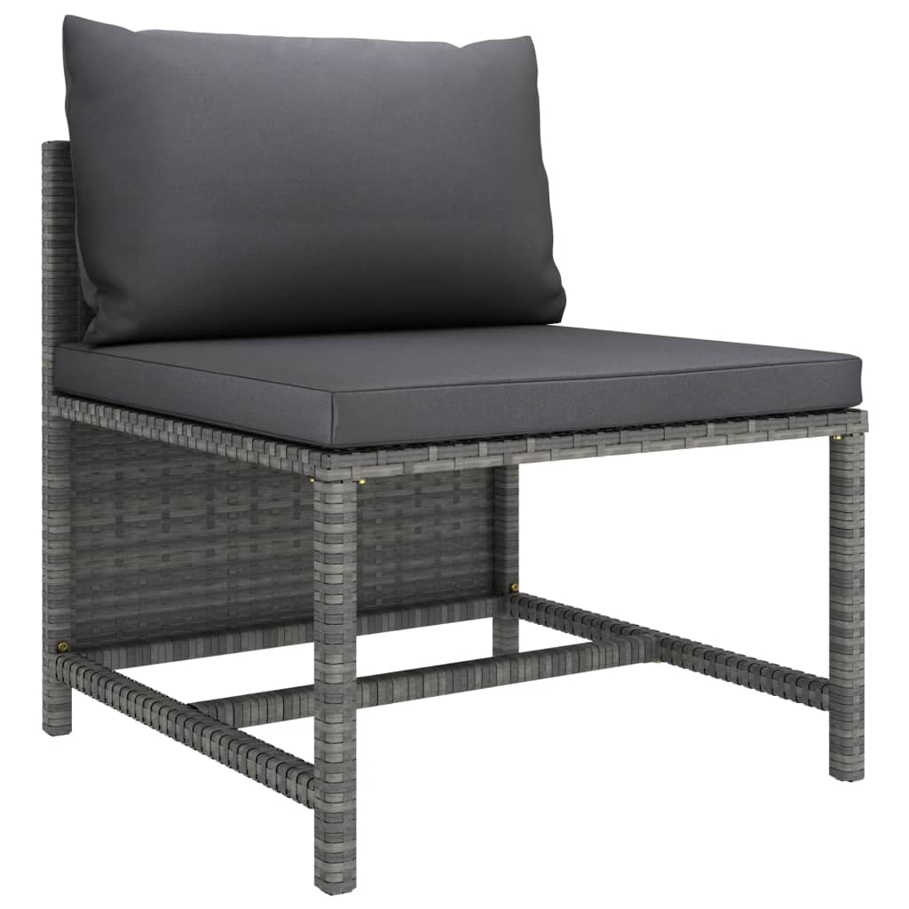 Set Divani Da Giardino 8 Pz Con Cuscini In Polyrattan Grigio - Image 6