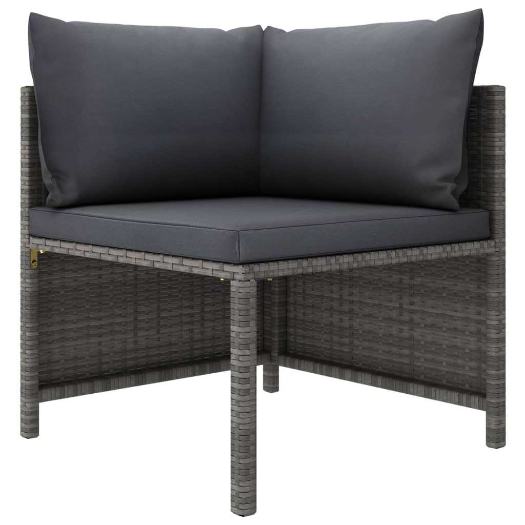 Set Divani Da Giardino 10 Pz Con Cuscini In Polyrattan Grigio - Image 6