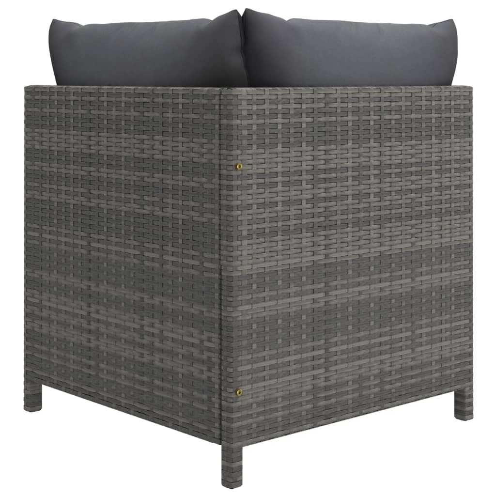 Set Divani Da Giardino 11 Pz Con Cuscini In Polyrattan Grigio - Image 5