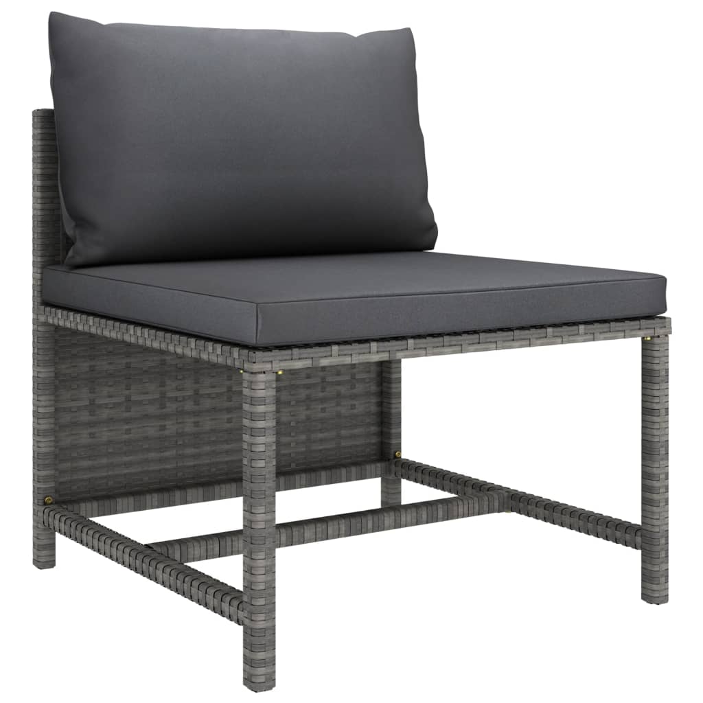 Set Divani Da Giardino 12 Pz Con Cuscini In Polyrattan Grigio - Image 5