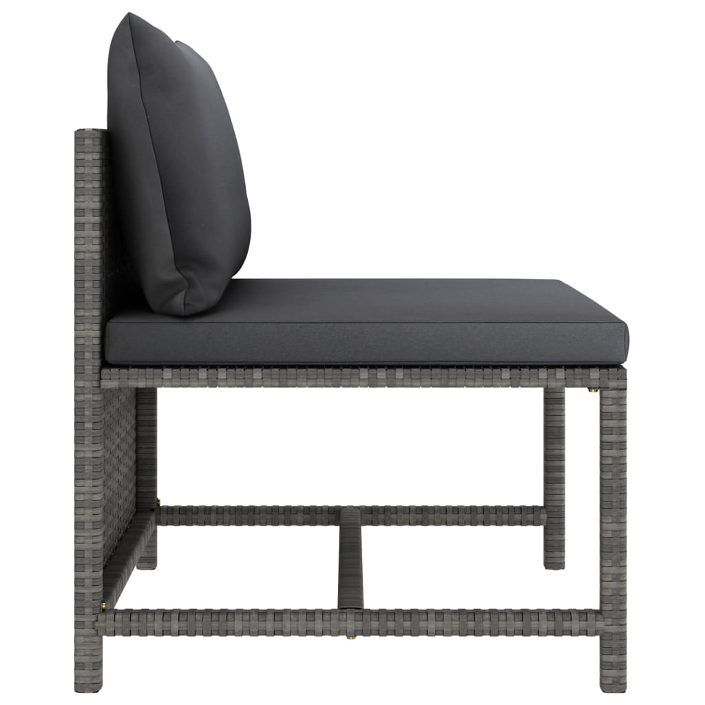 Set Divani Da Giardino 12 Pz Con Cuscini In Polyrattan Grigio - Image 6