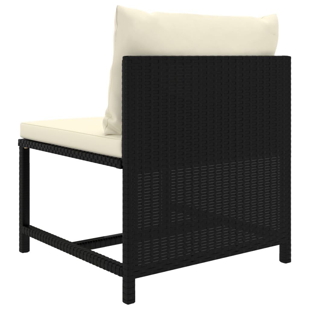 Set Divani Da Giardino 7 Pz Con Cuscini In Polyrattan Nero - Image 6