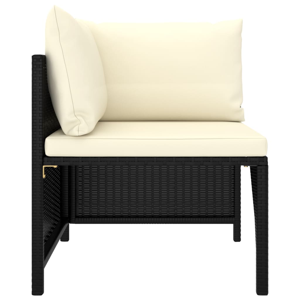 Set Divani Da Giardino 8 Pz Con Cuscini In Polyrattan Nero - Image 4