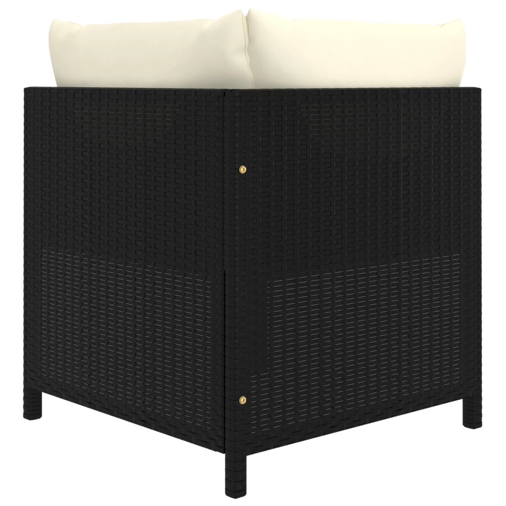 Set Divani Da Giardino 8 Pz Con Cuscini In Polyrattan Nero - Image 5