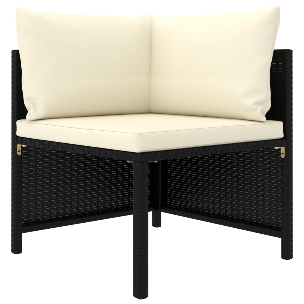Set Divani Da Giardino 10 Pz Con Cuscini In Polyrattan Nero - Image 6