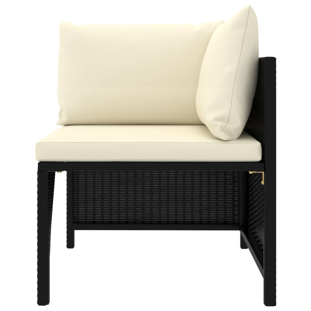 Set Divani Da Giardino 10 Pz Con Cuscini In Polyrattan Nero - Image 4