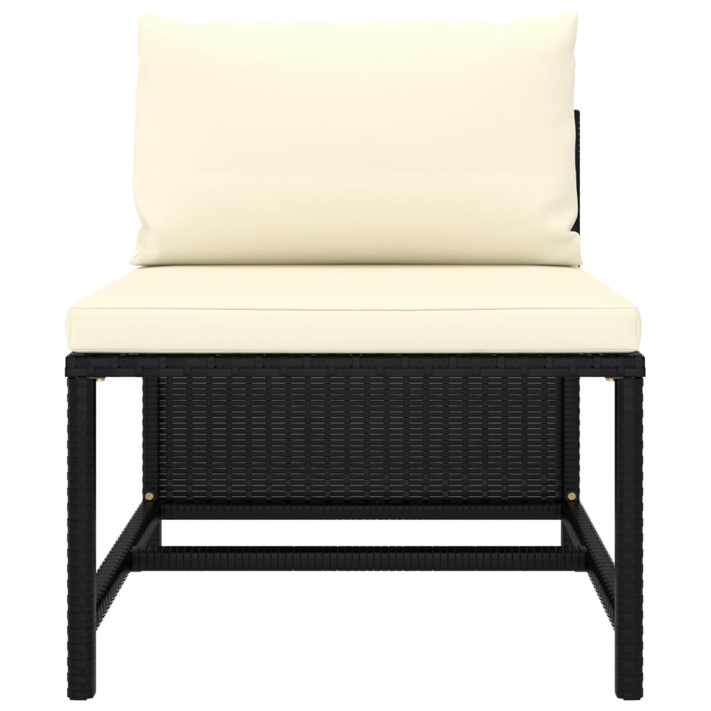 Set Divani Da Giardino 10 Pz Con Cuscini In Polyrattan Nero - Image 6