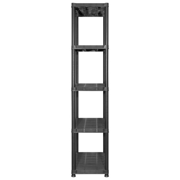 Scaffale A 5 Ripiani Nero 142x38x170 Cm In Plastica - Image 4