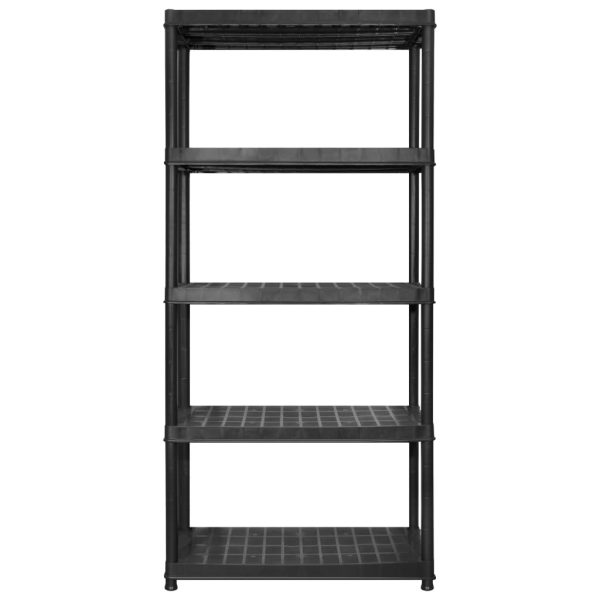 Scaffale A 5 Ripiani Nero 170x40x185 Cm In Plastica - Image 3