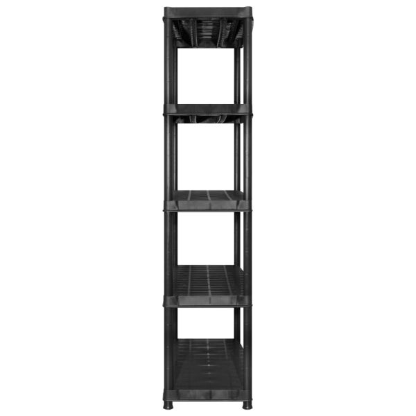 Scaffale A 5 Ripiani Nero 170x40x185 Cm In Plastica - Image 4