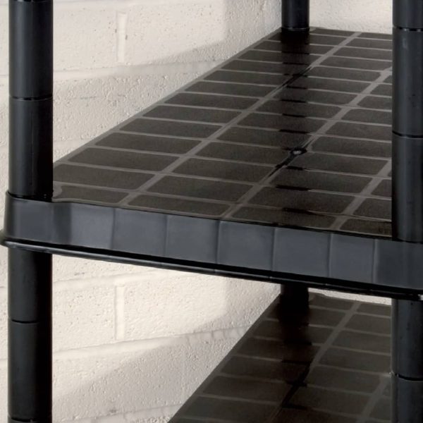 Scaffale A 5 Ripiani Nero 170x40x185 Cm In Plastica - Image 5