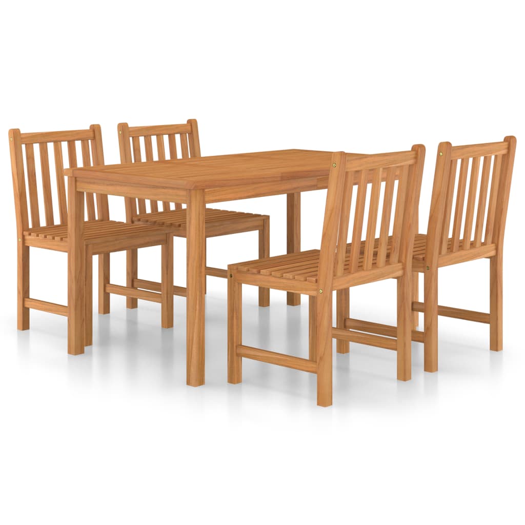 Set Da Pranzo Per Esterni 5 Pz In Legno Massello Di Teak - Image 2