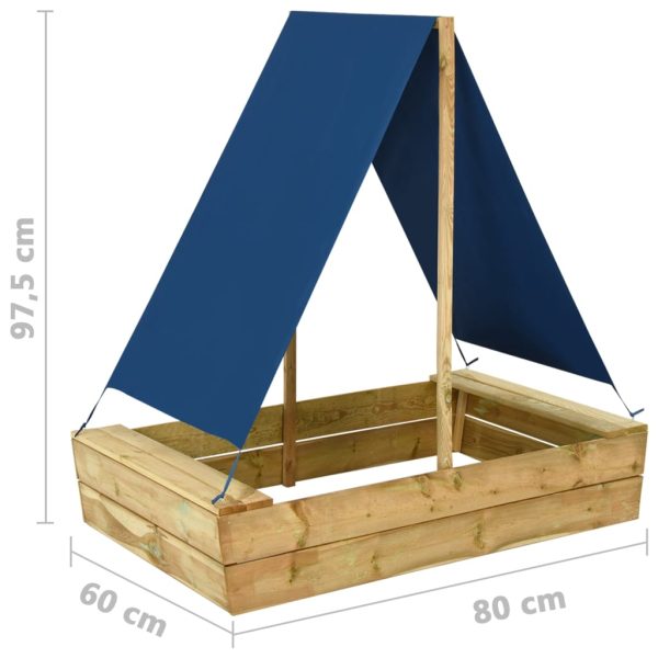 Sabbiera Con Tetto 80x60x97,5 Cm Legno Di Pino Impregnato - Image 6