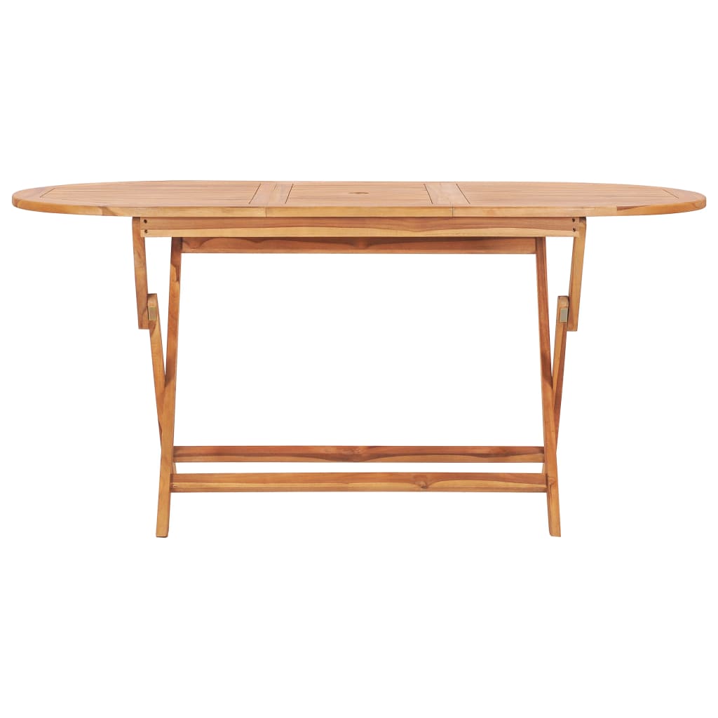 Set Da Pranzo Da Giardino 7 Pz Pieghevole In Massello Di Teak - Image 3