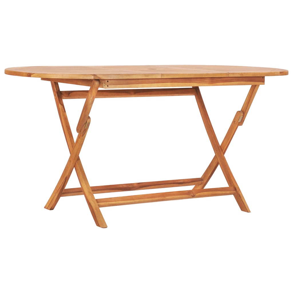 Set Da Pranzo Da Giardino 7 Pz Pieghevole In Massello Di Teak - Image 4