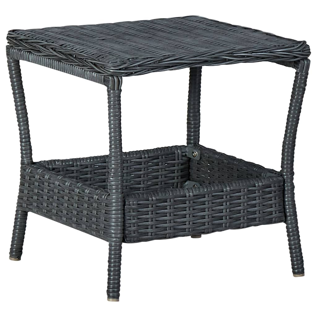 Set Divani Da Giardino 3 Pz Con Cuscini Polyrattan Grigio Scuro - Image 3