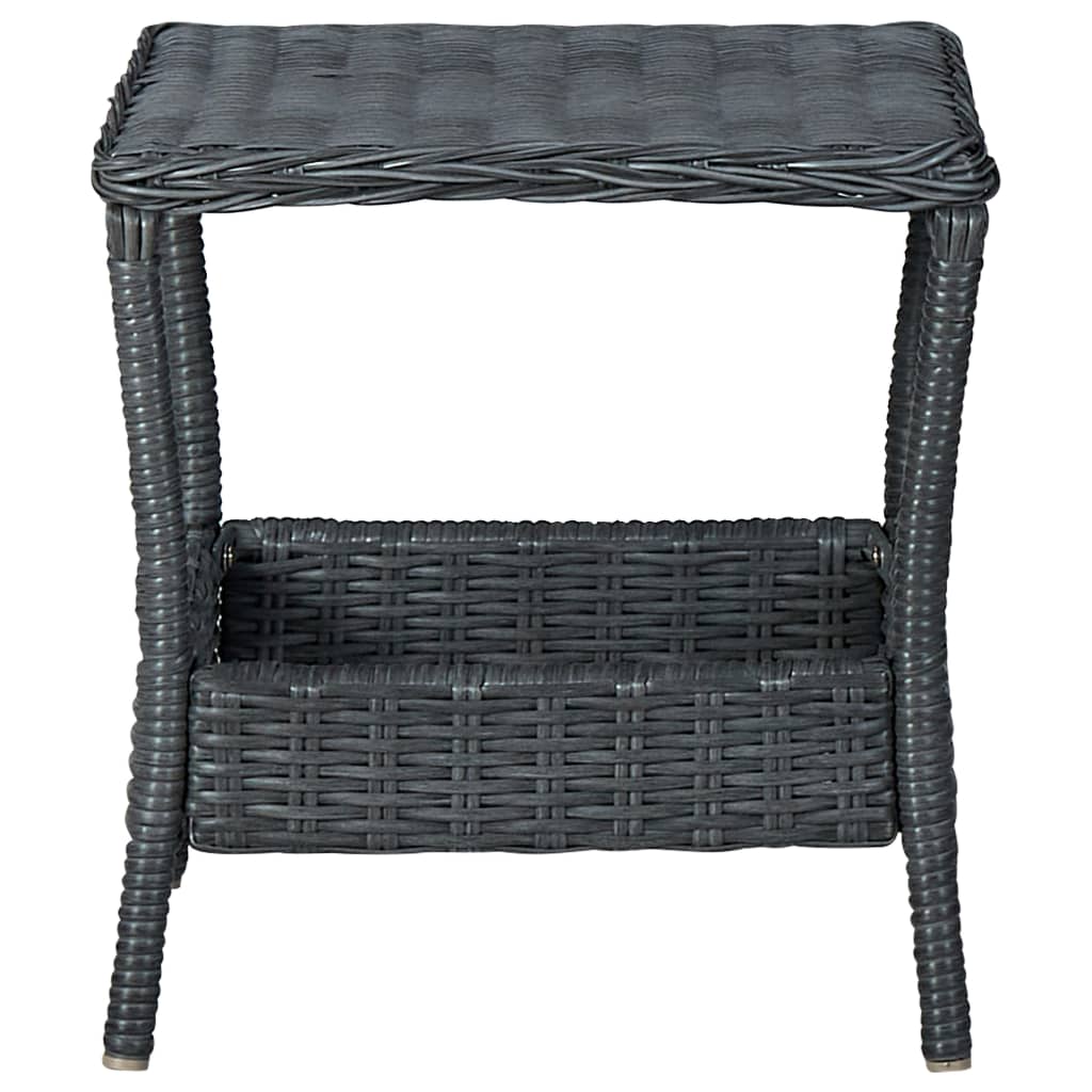 Set Divani Da Giardino 3 Pz Con Cuscini Polyrattan Grigio Scuro - Image 4