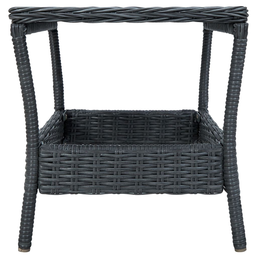 Set Divani Da Giardino 3 Pz Con Cuscini Polyrattan Grigio Scuro - Image 5