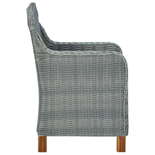 Set Pranzo Da Giardino 9pz Con Cuscini Polyrattan Grigio Chiaro - Image 6