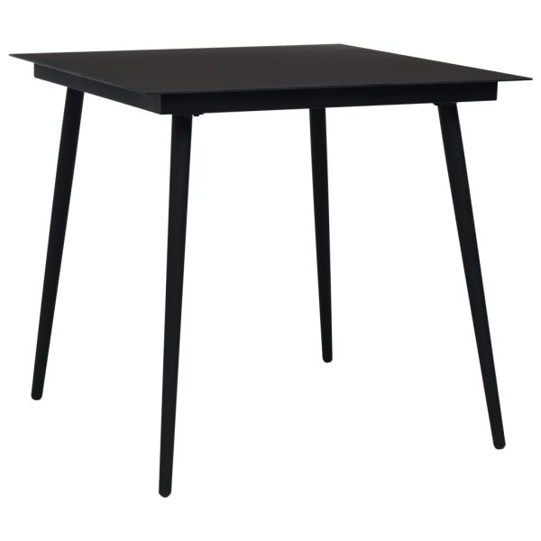 Set Da Pranzo Da Giardino 5 Pz In Rattan Pvc Nero - Image 3