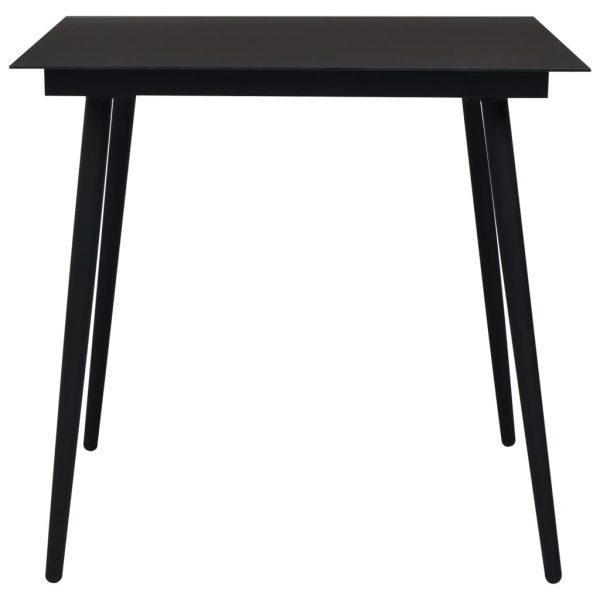 Set Da Pranzo Da Giardino 5 Pz In Rattan Pvc Nero - Image 4
