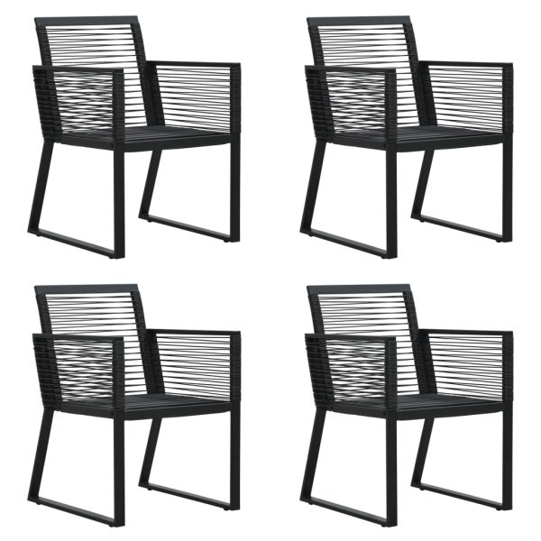 Set Da Pranzo Da Giardino 5 Pz In Rattan Pvc Nero - Image 6