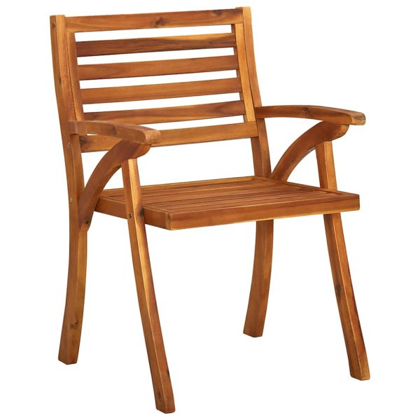 Sedie Da Pranzo Da Giardino Con Cuscini 3 Pz Massello Di Acacia - Image 3