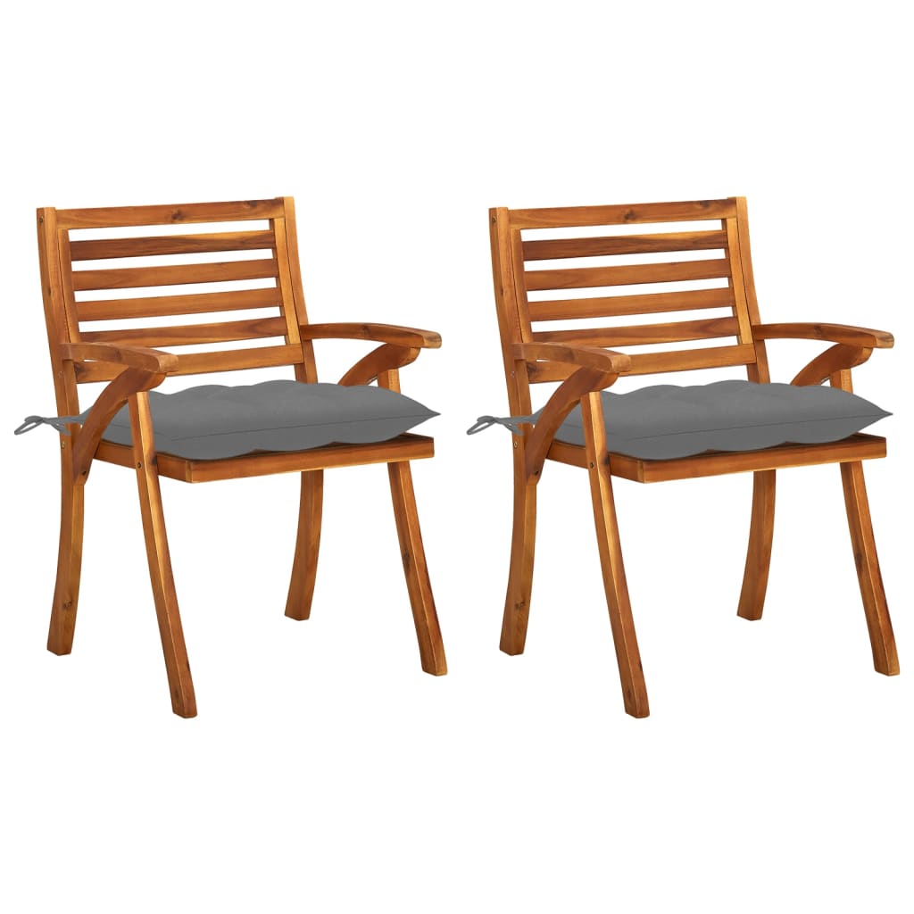 Sedie Da Pranzo Da Giardino Con Cuscini 2 Pz Massello Di Acacia