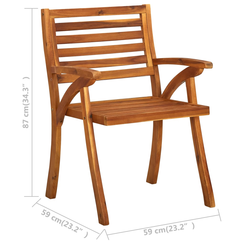 Sedie Da Pranzo Da Giardino Con Cuscini 2 Pz Massello Di Acacia - Image 6