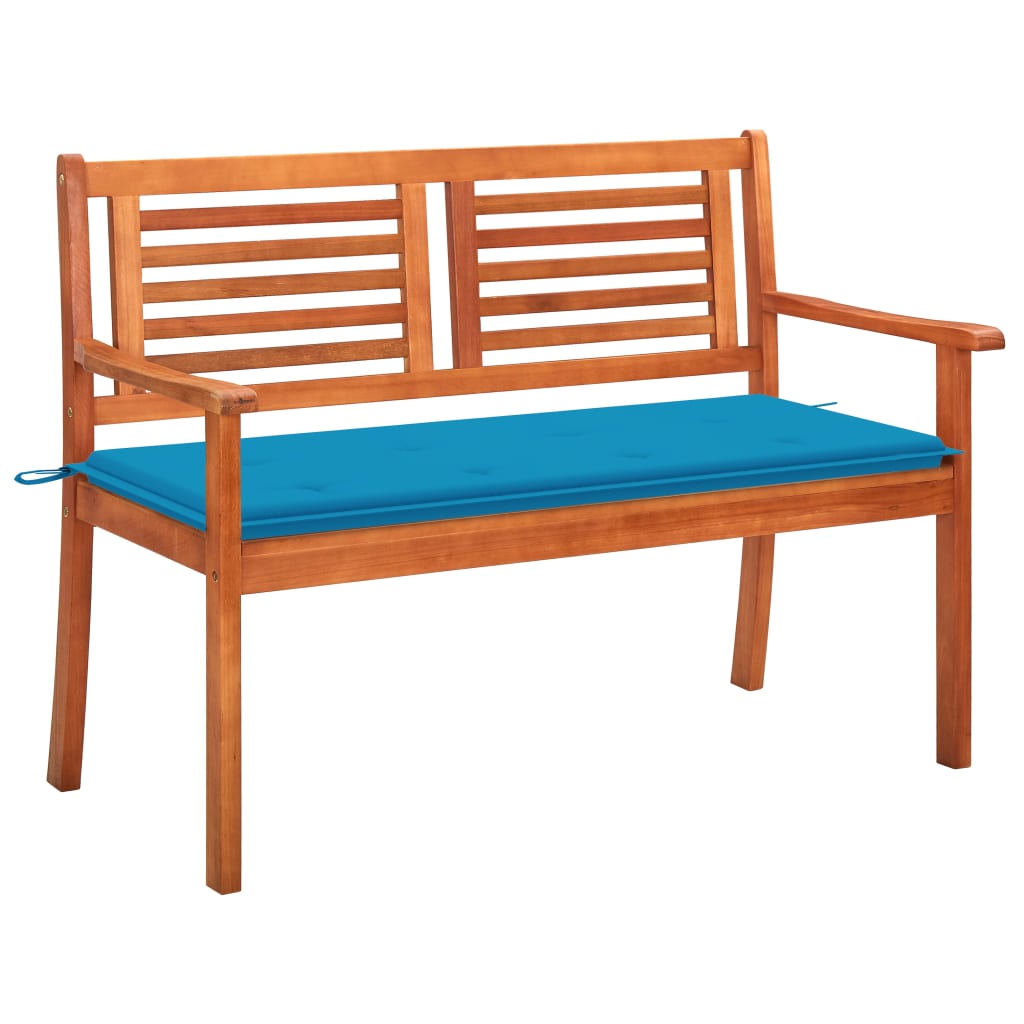 Panchina Da Giardino 2posti E Cuscino 120cm  Massello Eucalipto