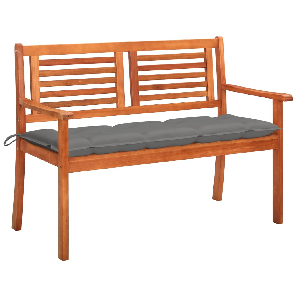 Panchina Da Giardino E Cuscino 2 Posti 120cm Eucalipto Massello