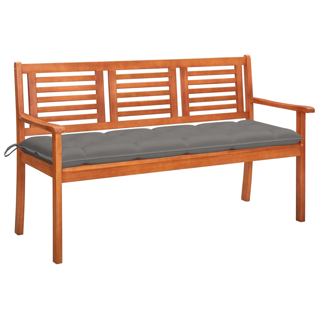 Panchina Da Giardino E Cuscino 3 Posti 150cm Eucalipto Massello