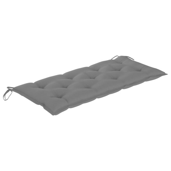 Panca Da Giardino 2 Posti Con Cuscino 120cm Grigia In Eucalipto - Image 6