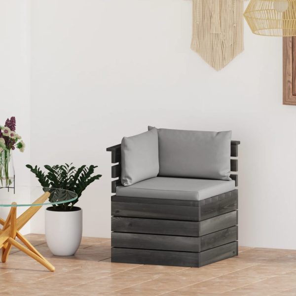 Divano Angolare Da Giardino Su Pallet Con Cuscini Legno Di Pino