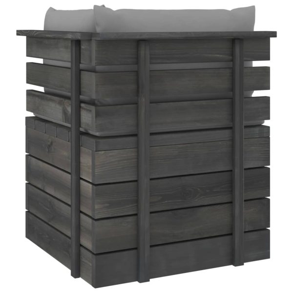 Divano Angolare Da Giardino Su Pallet Con Cuscini Legno Di Pino - Image 5