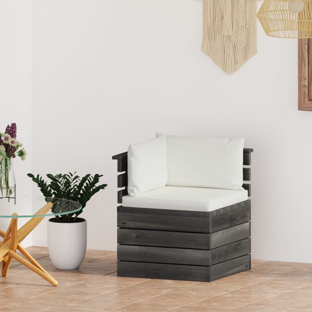 Divano Angolare Da Giardino Su Pallet Con Cuscini Legno Di Pino