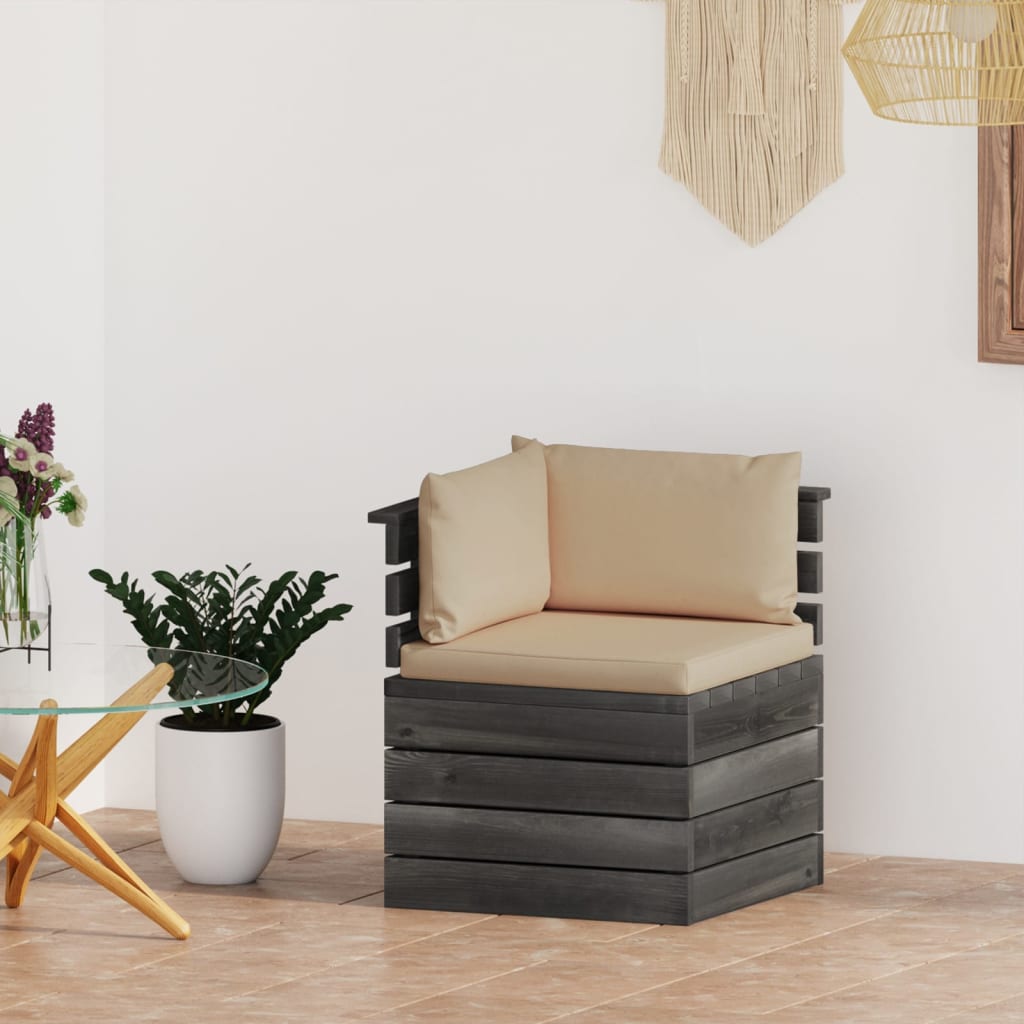 Divano Angolare Da Giardino Su Pallet Con Cuscini Legno Di Pino
