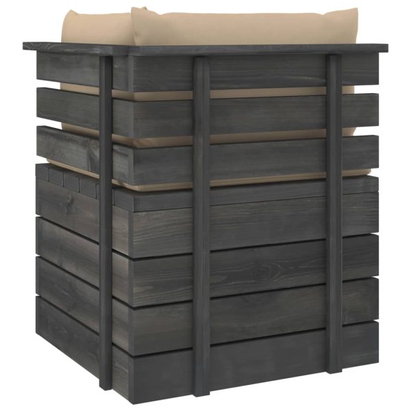 Divano Angolare Da Giardino Su Pallet Con Cuscini Legno Di Pino - Image 5