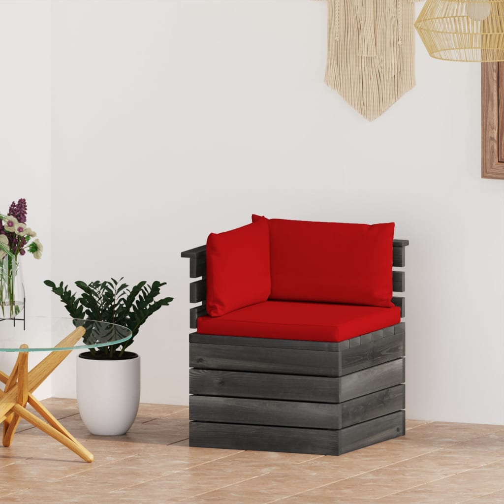 Divano Angolare Da Giardino Su Pallet Con Cuscini Legno Di Pino