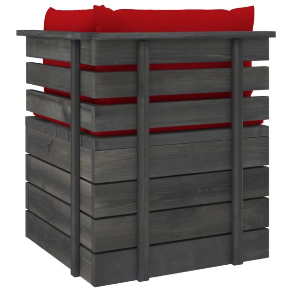 Divano Angolare Da Giardino Su Pallet Con Cuscini Legno Di Pino - Image 5