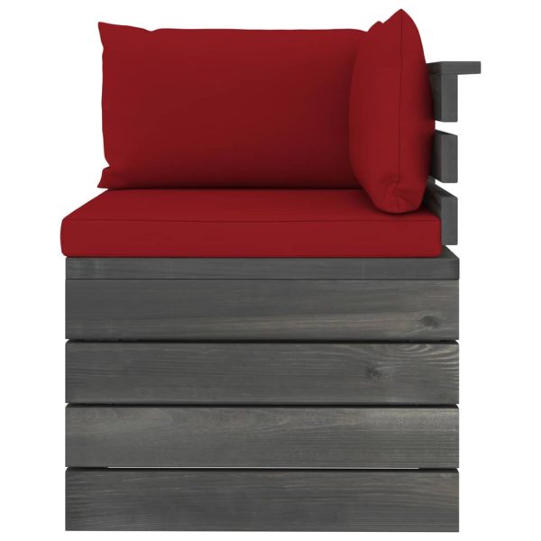 Divano Angolare Da Giardino Su Pallet Con Cuscini Legno Di Pino - Image 3
