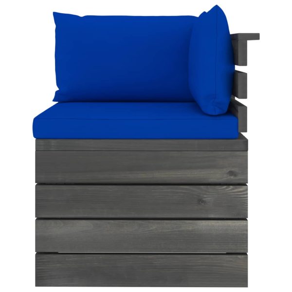 Divano Angolare Da Giardino Su Pallet Con Cuscini Legno Di Pino - Image 3