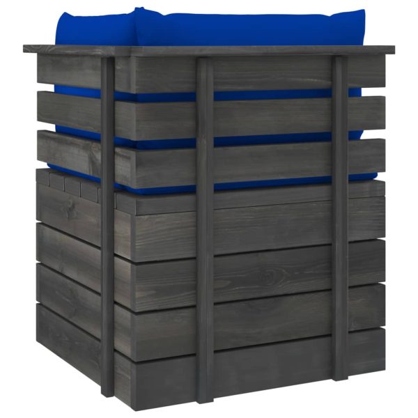 Divano Angolare Da Giardino Su Pallet Con Cuscini Legno Di Pino - Image 5
