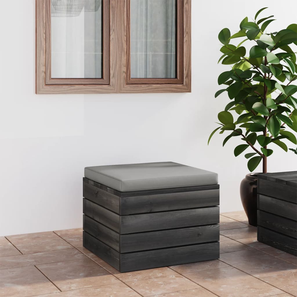 Pouf Da Giardino Su Pallet Con Cuscino In Legno Di Pino