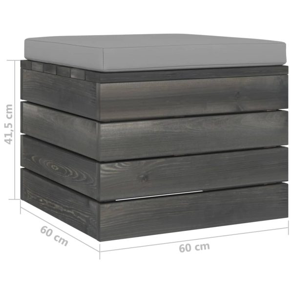 Pouf Da Giardino Su Pallet Con Cuscino In Legno Di Pino - Image 6